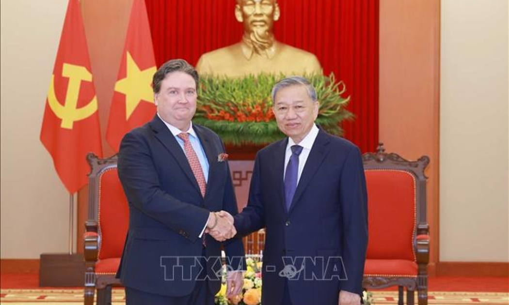 Tổng Bí thư Tô Lâm và Đại sứ Mỹ tại Việt Nam Marc Knapper - Ảnh: TTXVN