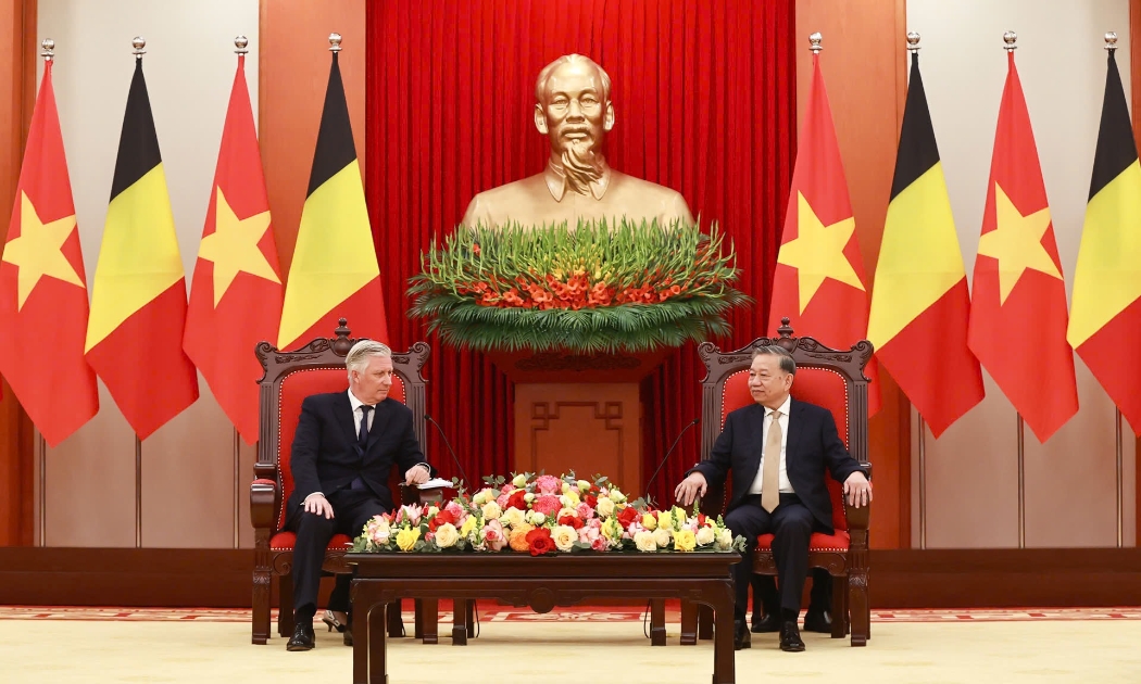 Tổng Bí thư Tô Lâm tiếp Nhà vua Bỉ - Ảnh: VGP