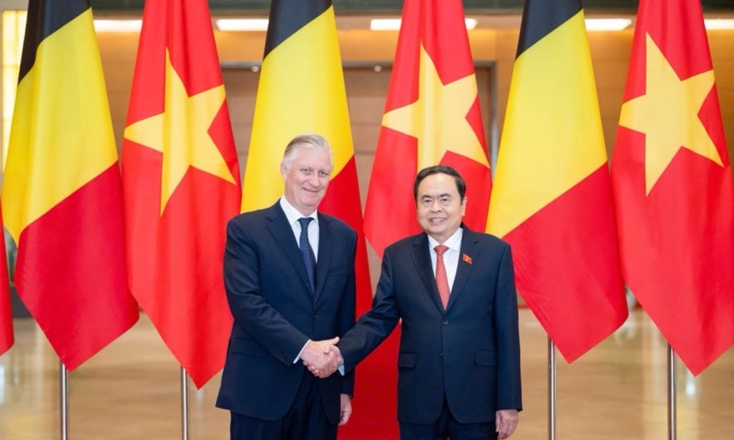 Chủ tịch Quốc hội Trần Thanh Mẫn có cuộc hội kiến với Nhà Vua Bỉ Philippe đang có chuyến thăm cấp Nhà nước Việt Nam - Ảnh: VGP
