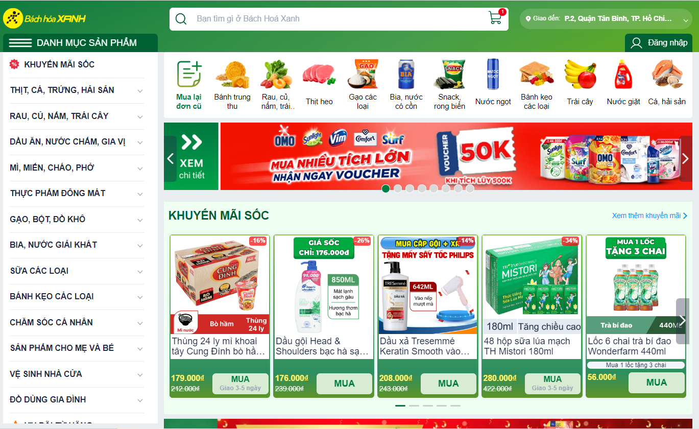Năm 2024, riêng kênh online của Bách Hóa Xanh đã phục vụ hơn 3 triệu lượt giao dịch.