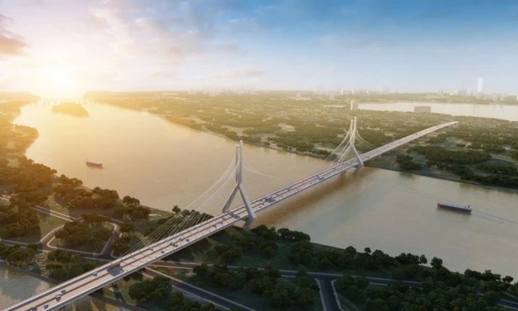Phối cảnh cầu Tứ Liên.