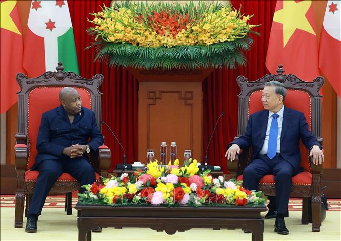 Tổng Bí thư Tô Lâm tiếp Tổng thống nước Cộng hòa Burundi Évariste Ndayishimiye - Ảnh: TTXVN