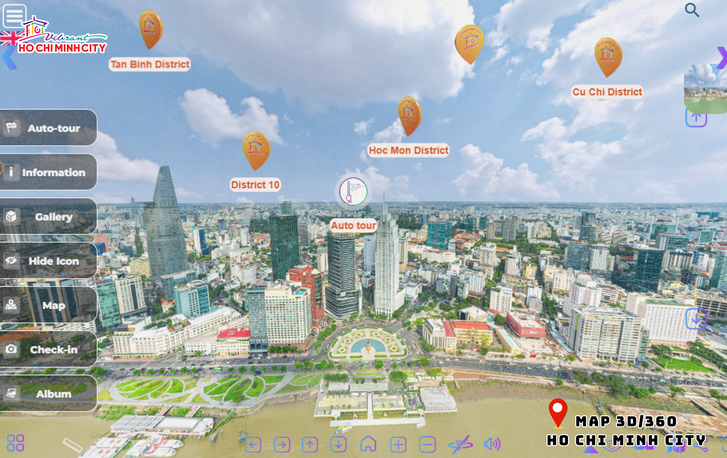 H&igrave;nh ảnh 3D/360 c&aacute;c điểm đến du lịch tại TP.HCM.