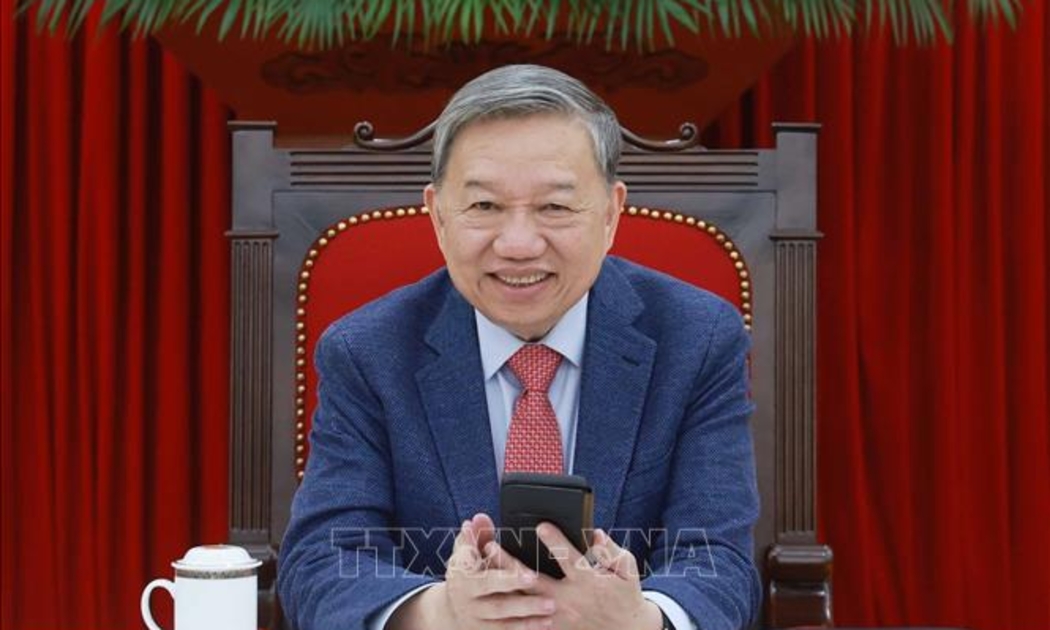 Tổng Bí thư Tô Lâm điện đàm với Tổng thống Hoa Kỳ Donald Trump. Ảnh: TTXVN