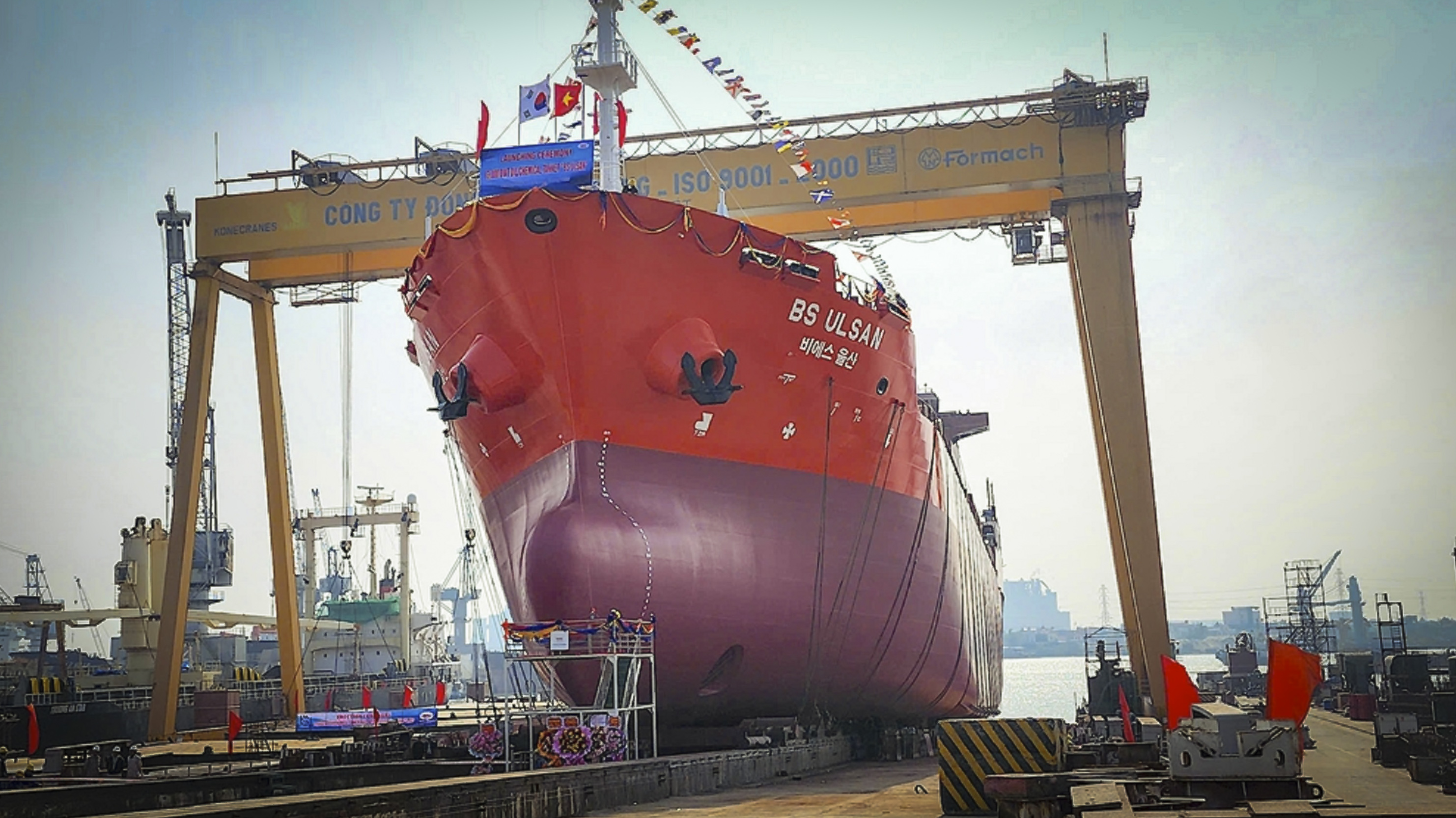 Công ty Đóng tàu Phà Rừng hạ thủy tàu do đối tác Hàn Quốc đặt hàng 