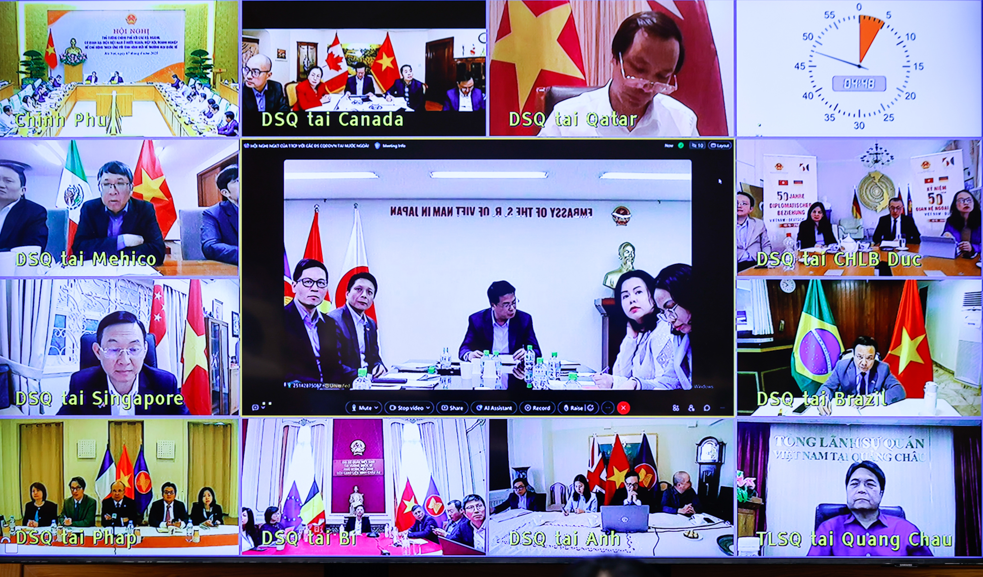 Hội nghị được tổ chức trực tiếp tại đầu cầu Trụ sở Ch&iacute;nh phủ, trực tuyến tới c&aacute;c Cơ quan đại diện Việt Nam ở nước ngo&agrave;i - Ảnh: VGP