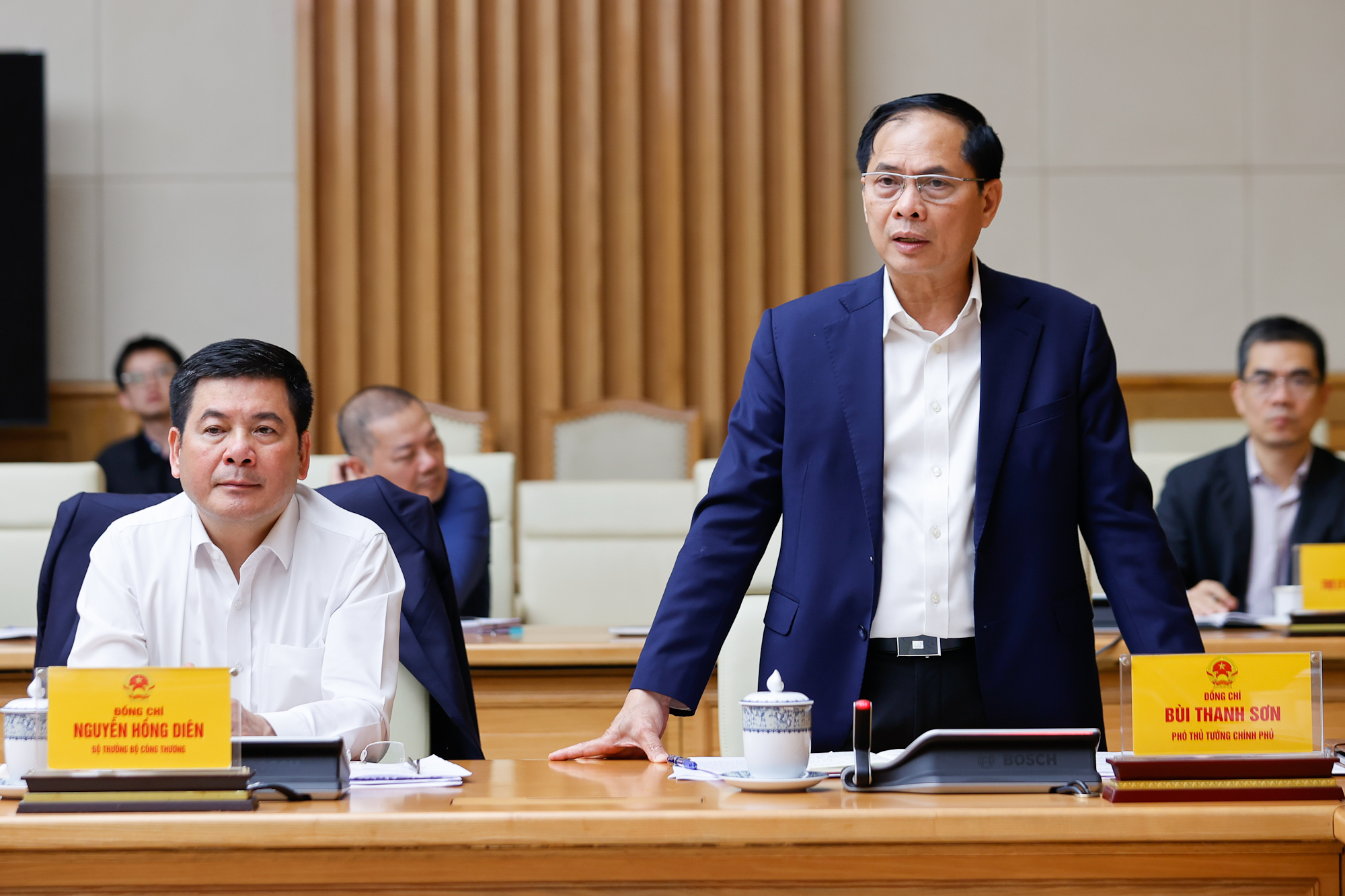 Phó Thủ tướng Bùi Thanh Sơn phát biểu tại cuộc họp - Ảnh: VGP