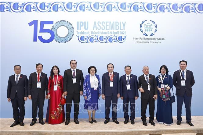 hủ tịch Quốc hội Trần Thanh Mẫn v&agrave; c&aacute;c đại biểu tại&nbsp;Đại hội đ&ocirc;̀ng IPU-150 - Ảnh: TTXVN