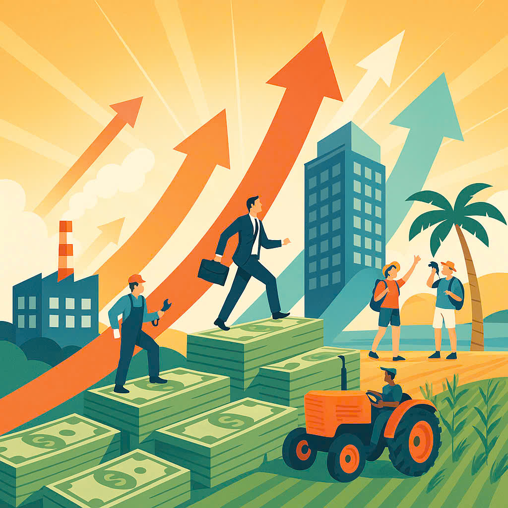 Dư nợ t&iacute;n dụng tr&ecirc;n địa b&agrave;n TP. Hồ Ch&iacute; Minh&nbsp;tăng trưởng ở mức cao, đ&aacute;p ứng nhu cầu vốn cho tăng trưởng kinh tế - H&igrave;nh minh họa do AI thực hiện.