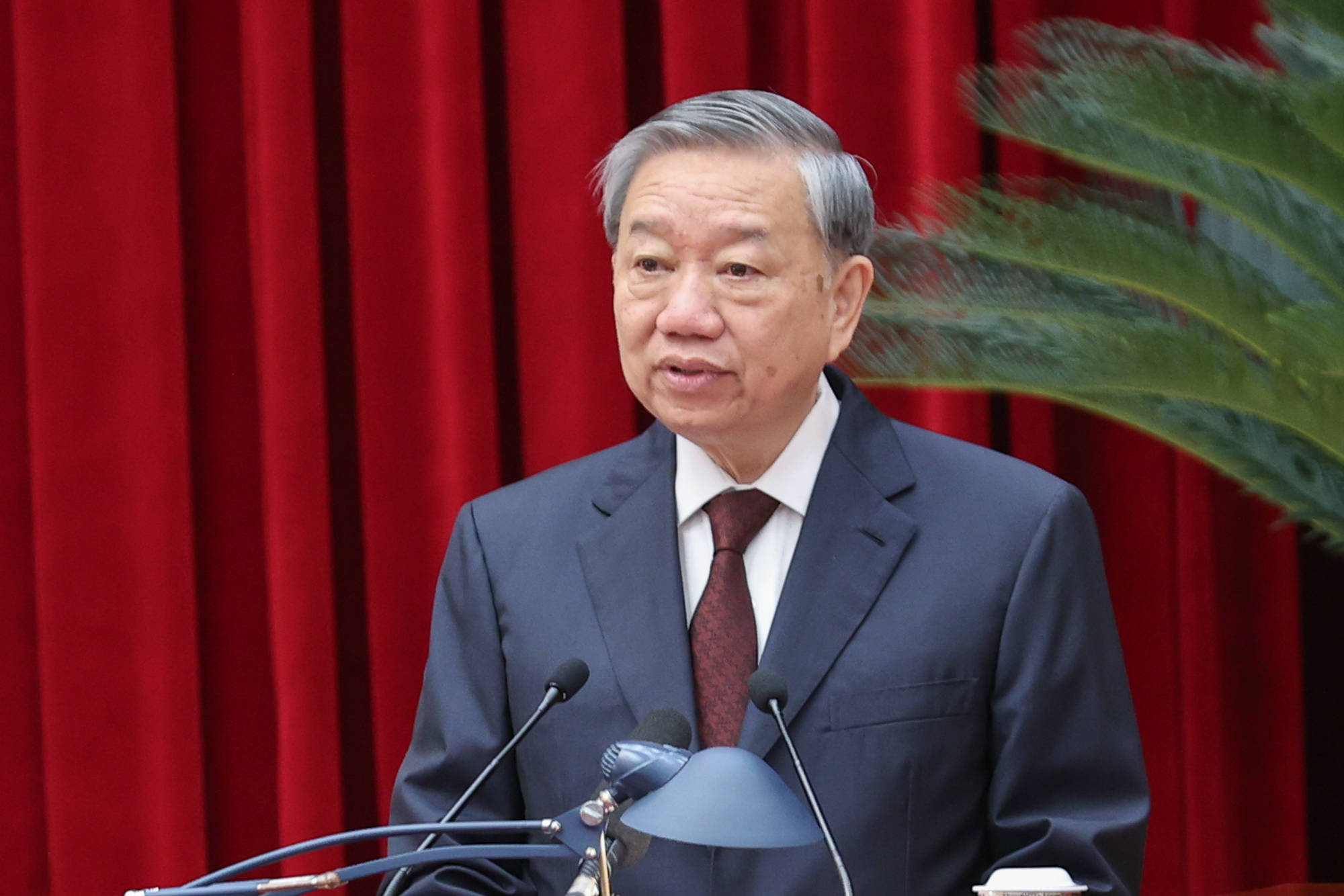 Tổng B&iacute; thư T&ocirc; L&acirc;m ph&aacute;t biểu khai mạc Hội nghị - Ảnh: VGP/Nhật Bắc