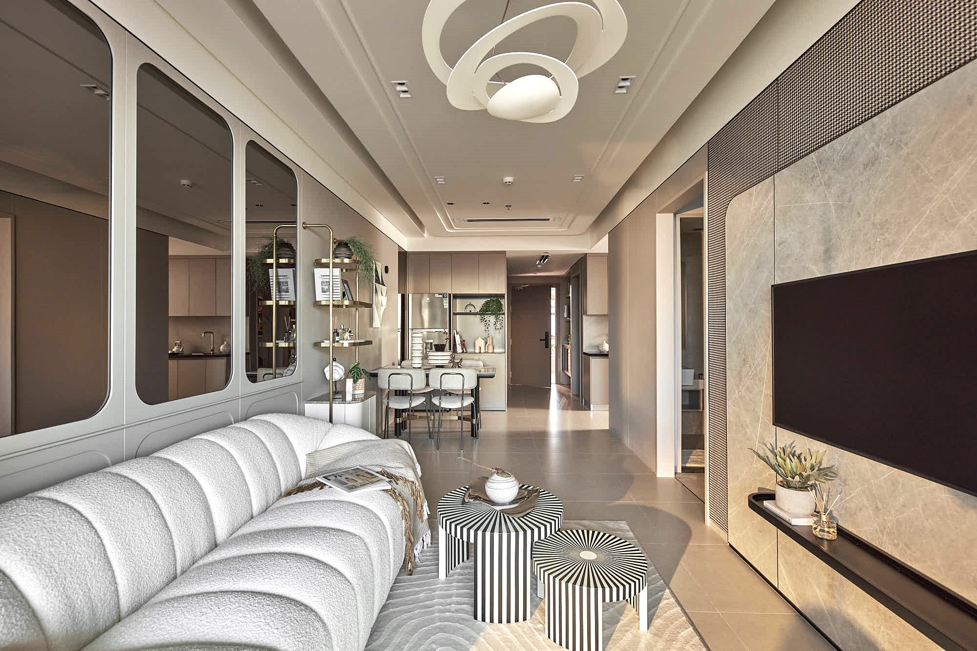 Kh&ocirc;ng gian sống tại căn hộ The Gi&oacute; Riverside.