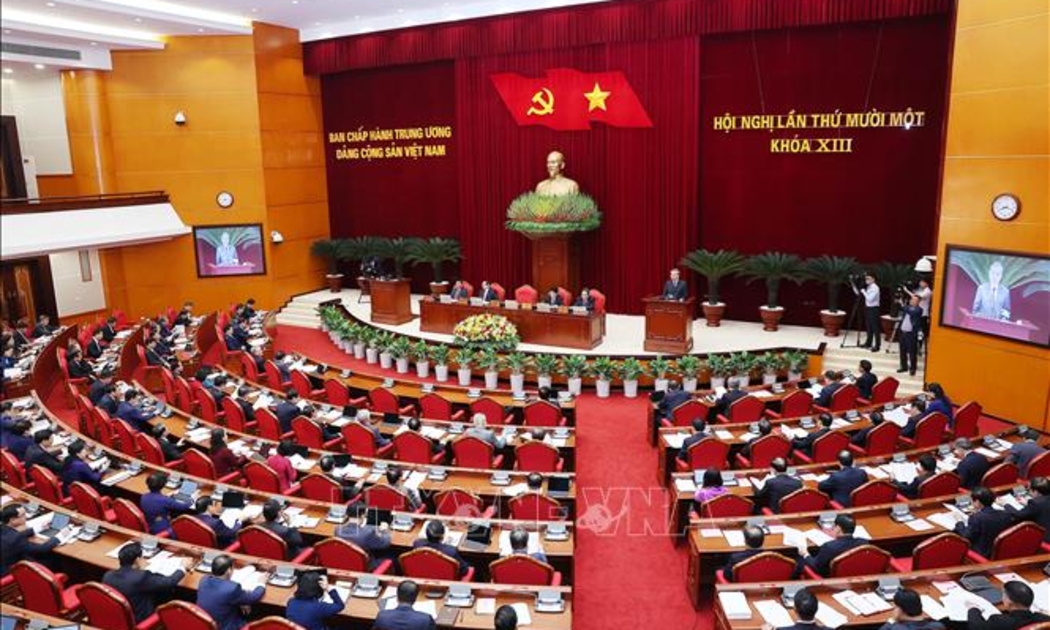 Hội nghị lần thứ 11 Ban Chấp hành Trung ương Đảng khóa XIII. Ảnh: TTXVN