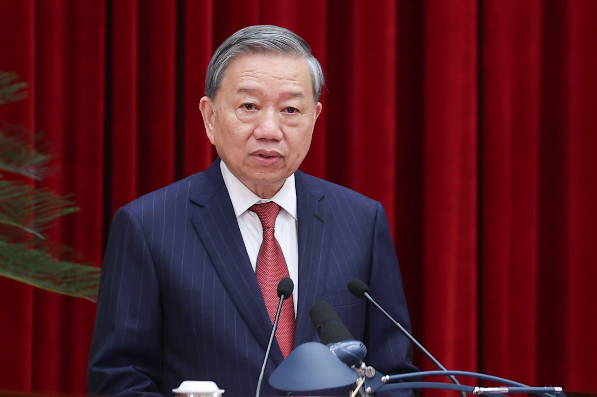 Tổng Bí thư Tô Lâm phát biểu bế mạc Hội nghị Ban Chấp hành Trung ương Đảng 11 khóa XIII. Ảnh: TTXVN