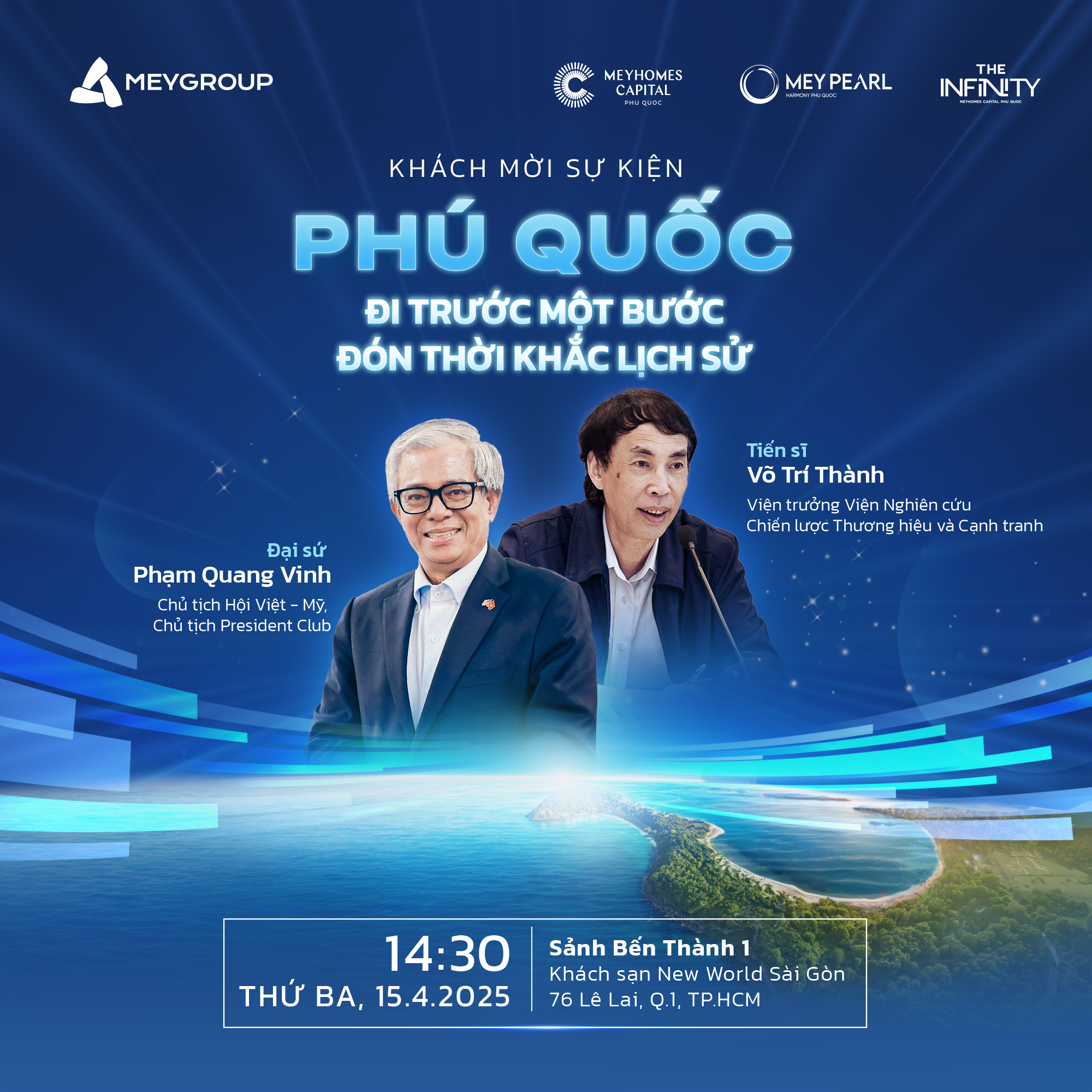 Đại sứ Phạm Quang Vinh và Tiến sĩ Võ Trí Thành sẽ xuất hiện tại sự kiện.