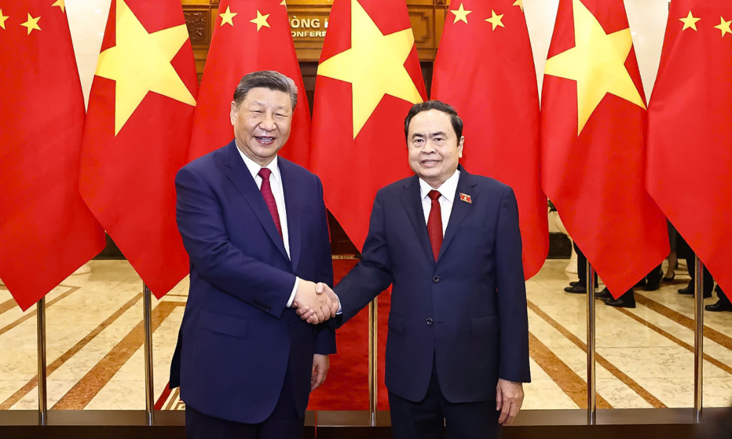 Tổng Bí thư, Chủ tịch nước Trung Quốc Tập Cận Bình và Chủ tịch Quốc hội Trần Thanh Mẫn - Ảnh: Quochoi.vn