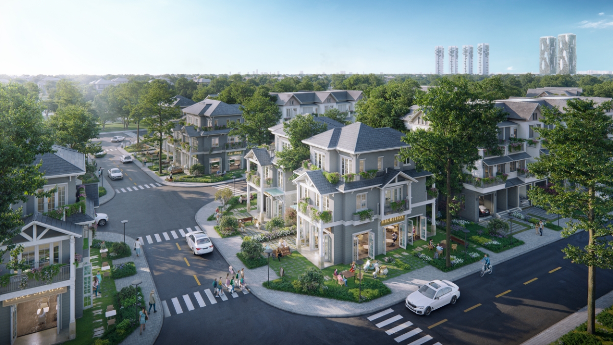 Phối cảnh Shop Villa đơn lập tại ph&acirc;n khu M&ugrave;a Xu&acirc;n.