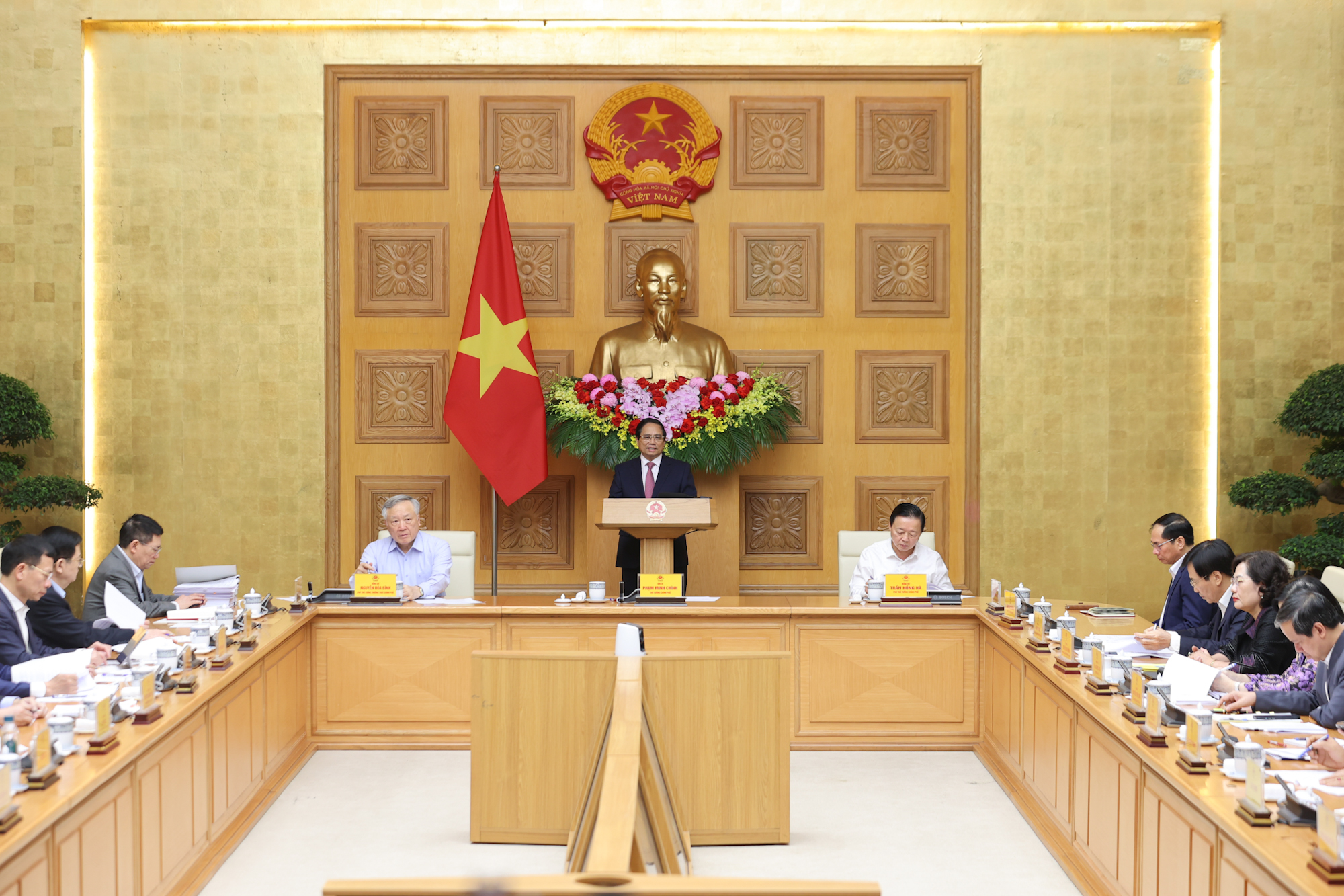 Thủ tướng Phạm Minh Ch&iacute;nh, Trưởng Ban Chỉ đạo của Ch&iacute;nh phủ tổng kết việc thực hiện Nghị quyết số 18-NQ/TW chủ tr&igrave; phi&ecirc;n họp của Ban Chỉ đạo - Ảnh: VGP