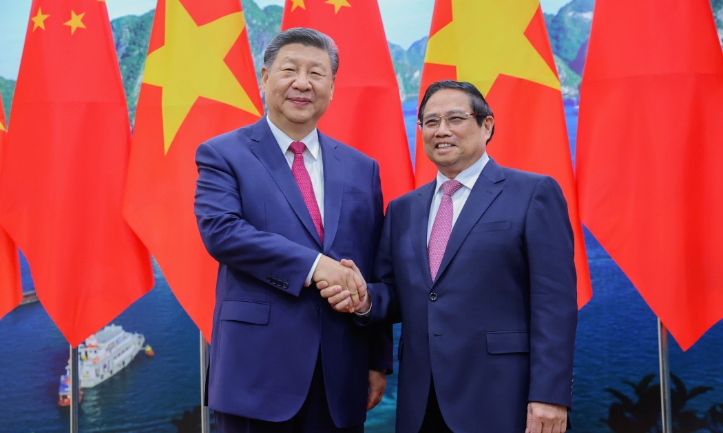 ẢnhThủ tướng Phạm Minh Chính và Tổng Bí thư, Chủ tịch nước Trung Quốc Tập Cận Bình - Ảnh: Trí Phong