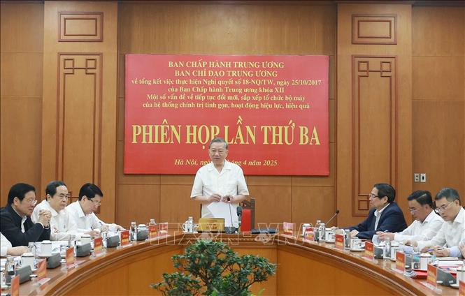 Tổng Bí thư Tô Lâm, Trưởng Ban Chỉ đạo chủ trì Phiên họp - Ảnh: TTXVN