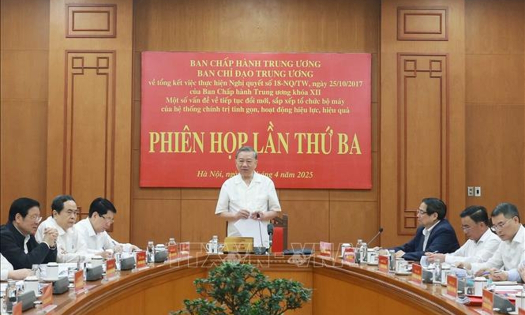 Tổng Bí thư Tô Lâm, Trưởng Ban Chỉ đạo chủ trì Phiên họp - Ảnh: TTXVN