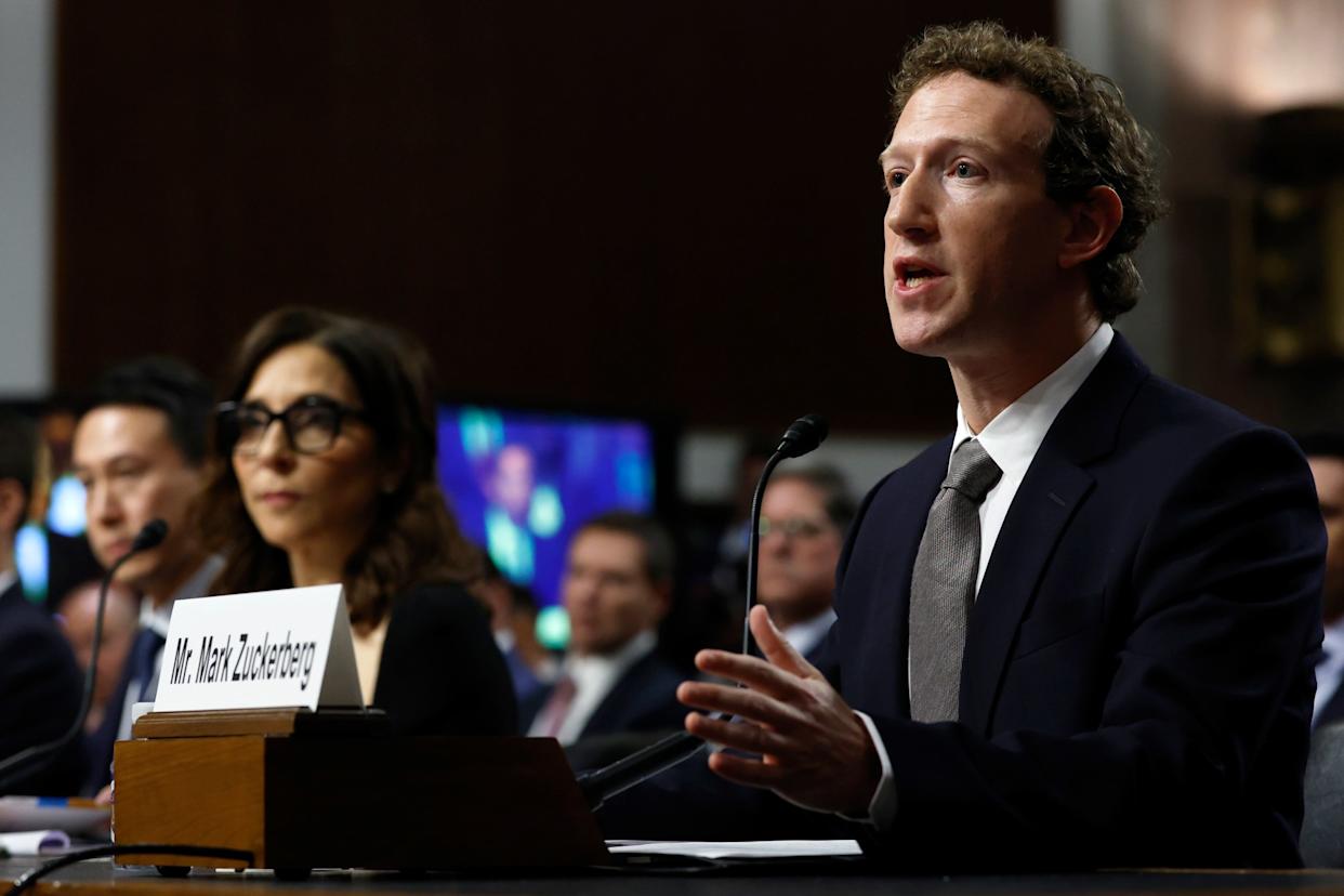 Giám đốc điều hành Meta, Mark Zuckerberg trong một phiên tòa xét xử chống độc quyền mới đây - Ảnh Getty Images. 