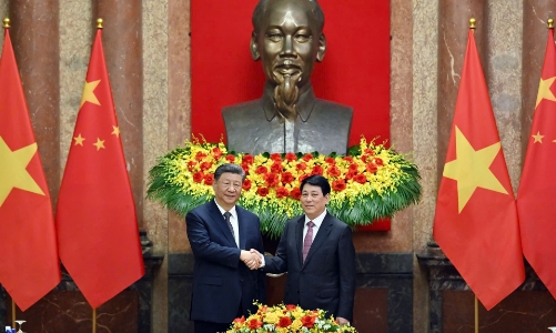 Chủ tịch nước Lương Cường hội đàm với Tổng Bí thư, Chủ tịch nước Trung Quốc Tập Cận Bình