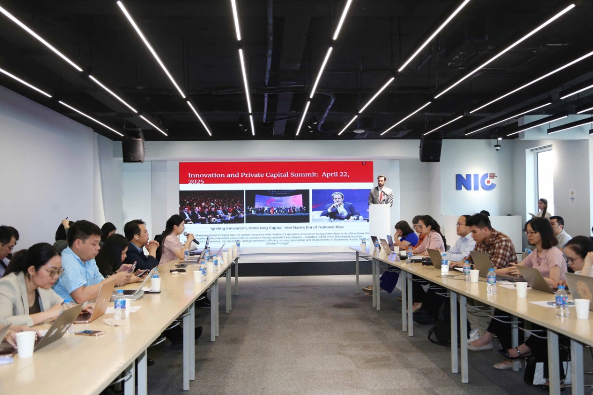 To&agrave;n cảnh buổi c&ocirc;ng bố th&ocirc;ng tin&nbsp;Diễn đ&agrave;n Đầu tư Đổi mới S&aacute;ng tạo Việt Nam 2025 (VIPC Summit 2025).&nbsp;