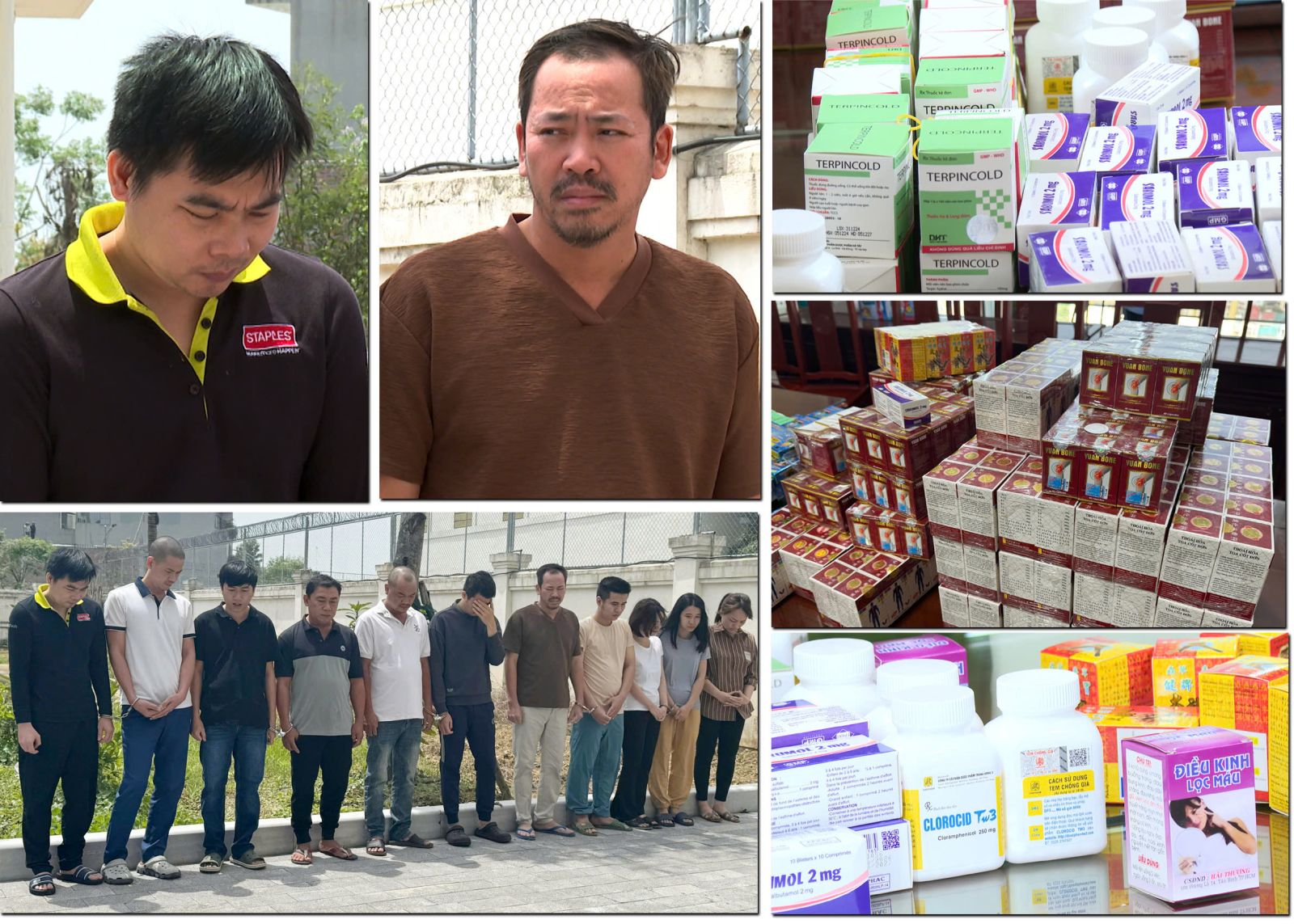 Các đối tượng trong đường dây sản xuất, buôn bán thuốc tân dược giả bị bắt giữ cùng tang vật
