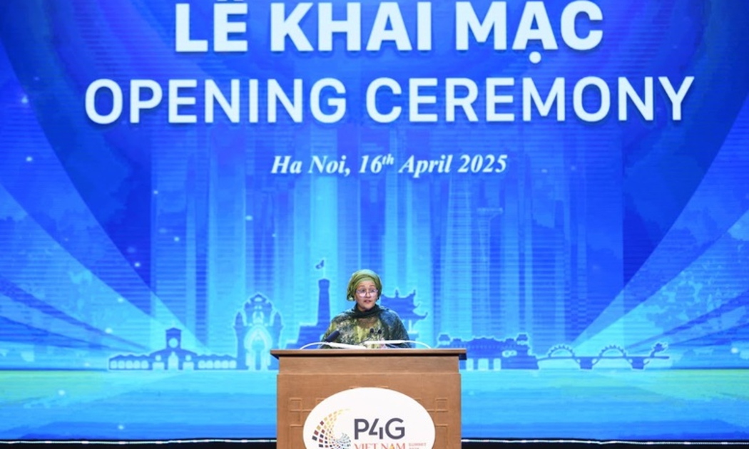 Bà Amina Mohammed, Phó Tổng Thư ký Liên Hợp Quốc (UN) phát biểu tại Hội nghị thượng đỉnh Diễn đàn Đối tác vì Tăng trưởng xanh và Mục tiêu toàn cầu (P4G) lần thứ tư. Ảnh: VGP