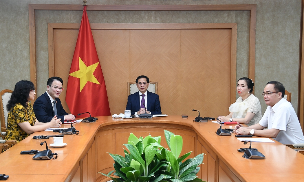 Phó Thủ tướng Chính phủ Bùi Thanh Sơn điện đàm với Phó Chủ tịch Ủy ban Châu Âu (EC), Đại diện cấp cao EU về Chính sách đối ngoại và an ninh Kaja Kallas - Ảnh: VGP