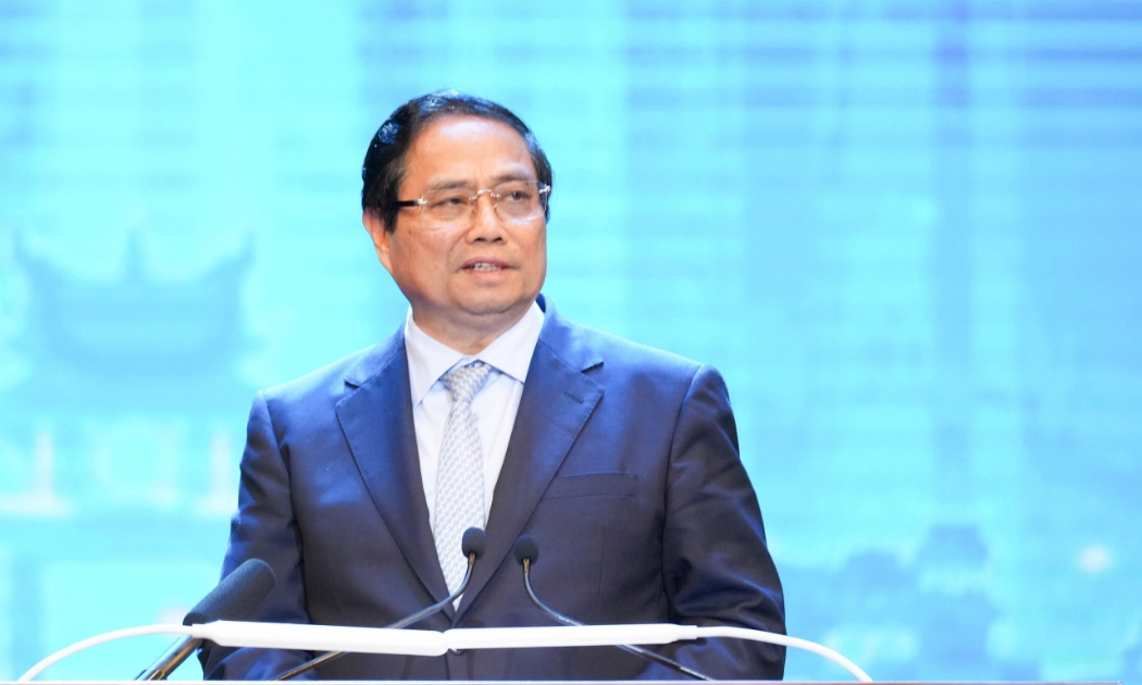 Thủ tướng Chính phủ Phạm Minh Chính phát biểu tại Hội nghị Thượng đỉnh P4G lần thứ 4 (Ảnh: Việt Tuấn) 