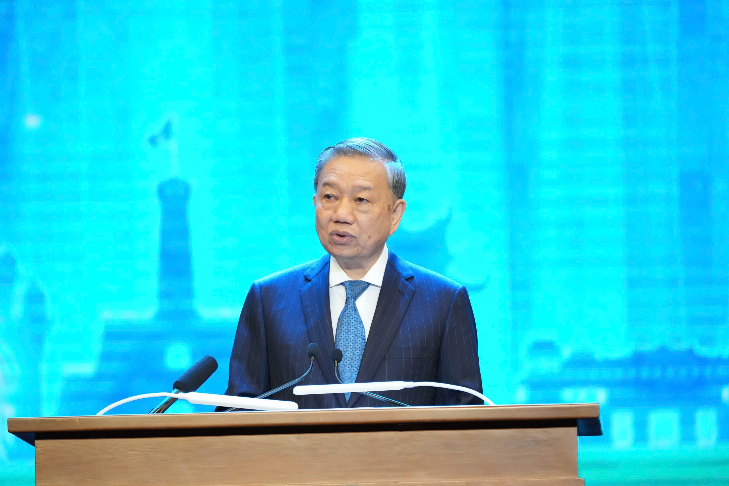 Tổng Bí thư Tô Lâm phát biểu tại Hội nghị thượng đỉnh P4G lần thứ 4 (Ảnh: Việt Tuấn)