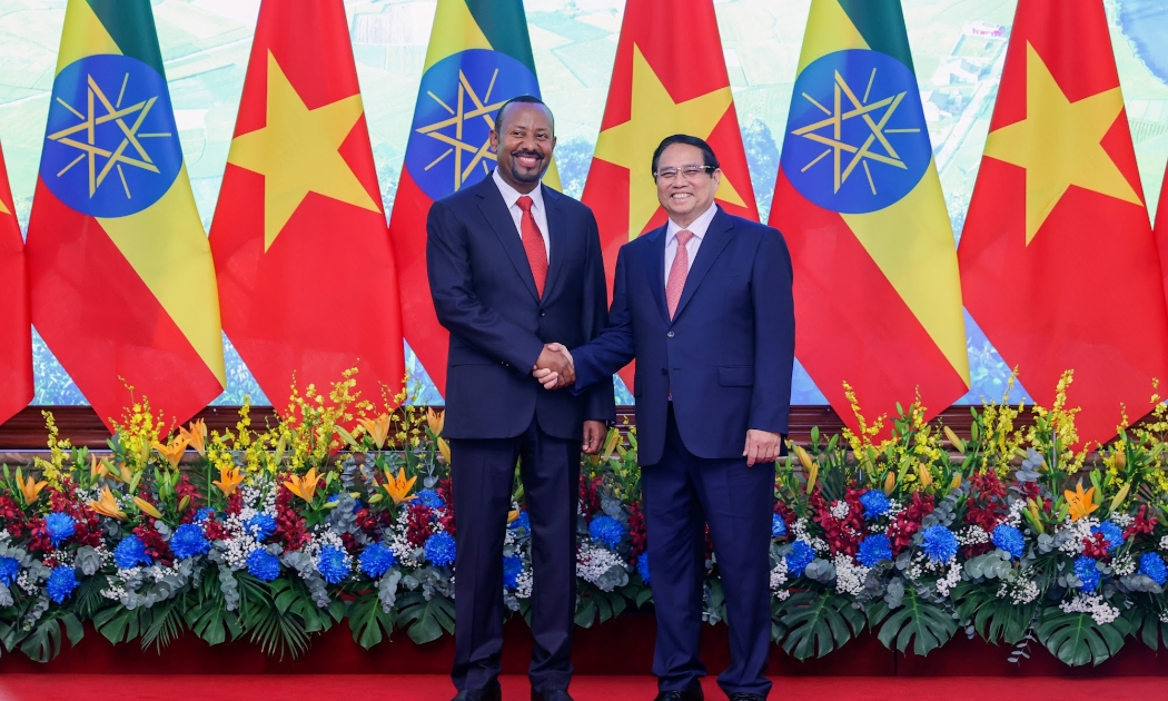 Thủ tướng Chính phủ Phạm Minh Chính và Thủ tướng Abiy Ahmed Ali - Ảnh: VGP