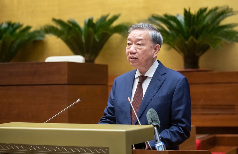 Tổng Bí thư Tô Lâm phát biểu chỉ đạo Hội nghị tại điểm cầu Trung ương. Ảnh VGP