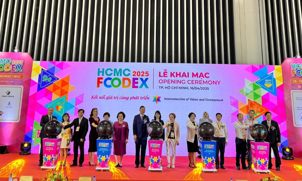 HCMC FOODEX 2025 khai mạc tại trung tâm triển lãm SECC, Quận 7, TP.HCM.