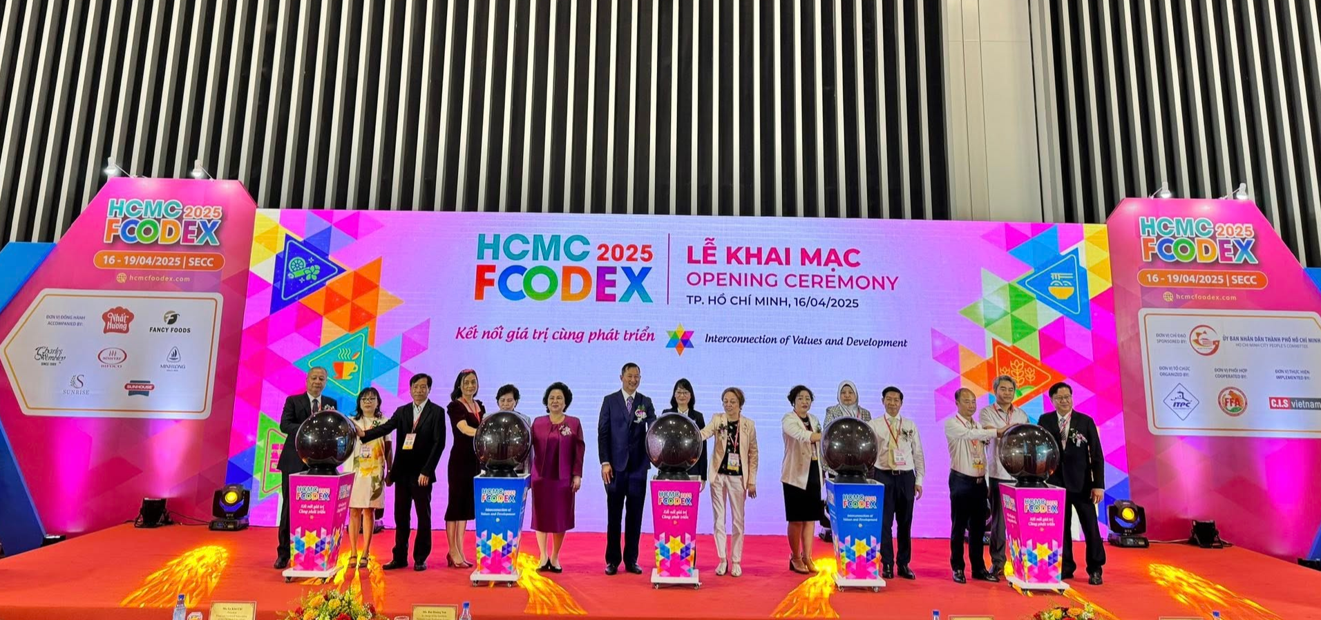 HCMC FOODEX 2025 khai mạc tại trung tâm triển lãm SECC, Quận 7, TP.HCM. 