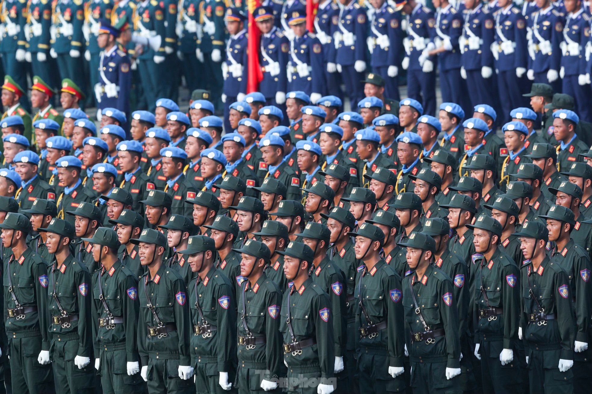 H&igrave;nh ảnh tại buổi&nbsp;hợp luyện lần hai c&aacute;c lực lượng vũ trang tham gia diễu binh diễu h&agrave;nh&nbsp;trước ng&agrave;y hội qu&acirc;n về TP.HCM. Ảnh: Tiền Phong