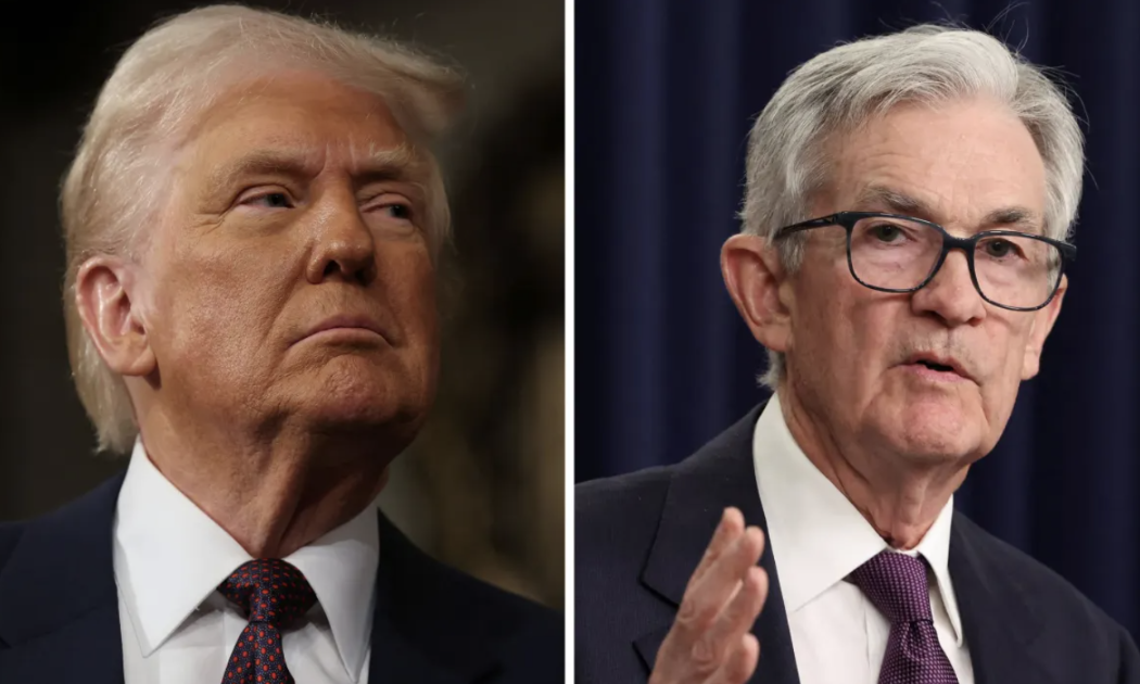 Tổng thống Mỹ Donald Trump (trái) và Chủ tịch Fed Jerome Powell - Ảnh: CNBC.