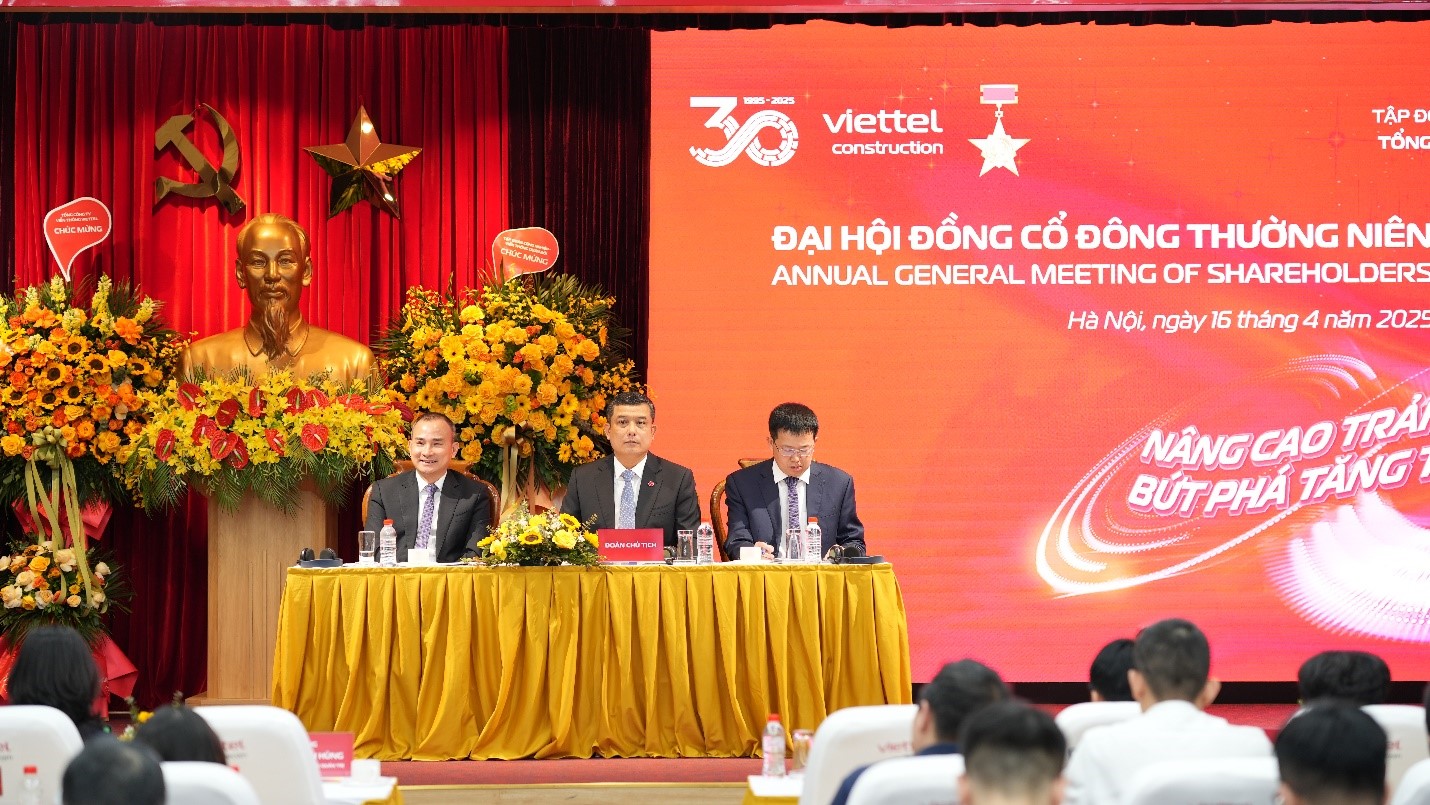 Đoàn Chủ tịch trong ĐHĐCĐ 2025 của Viettel Construction.
