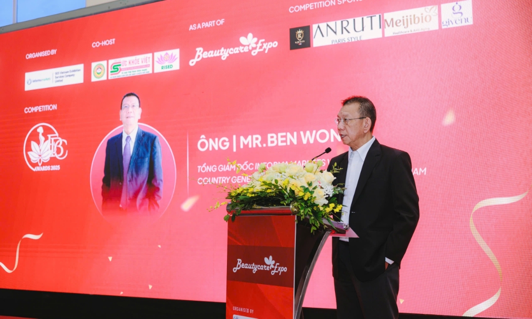 Ông Ben Wong, đại diện Informa Markets - đơn vị tổ chức triển lãm, phát biểu tại lễ khai mạc.