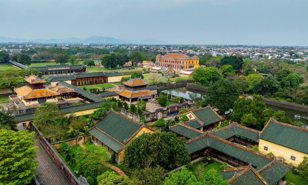 Toàn cảnh Kinh thành Huế nhìn từ trên cao. Ảnh: Trung tâm Bảo tồn Di tích Cố đô Huế