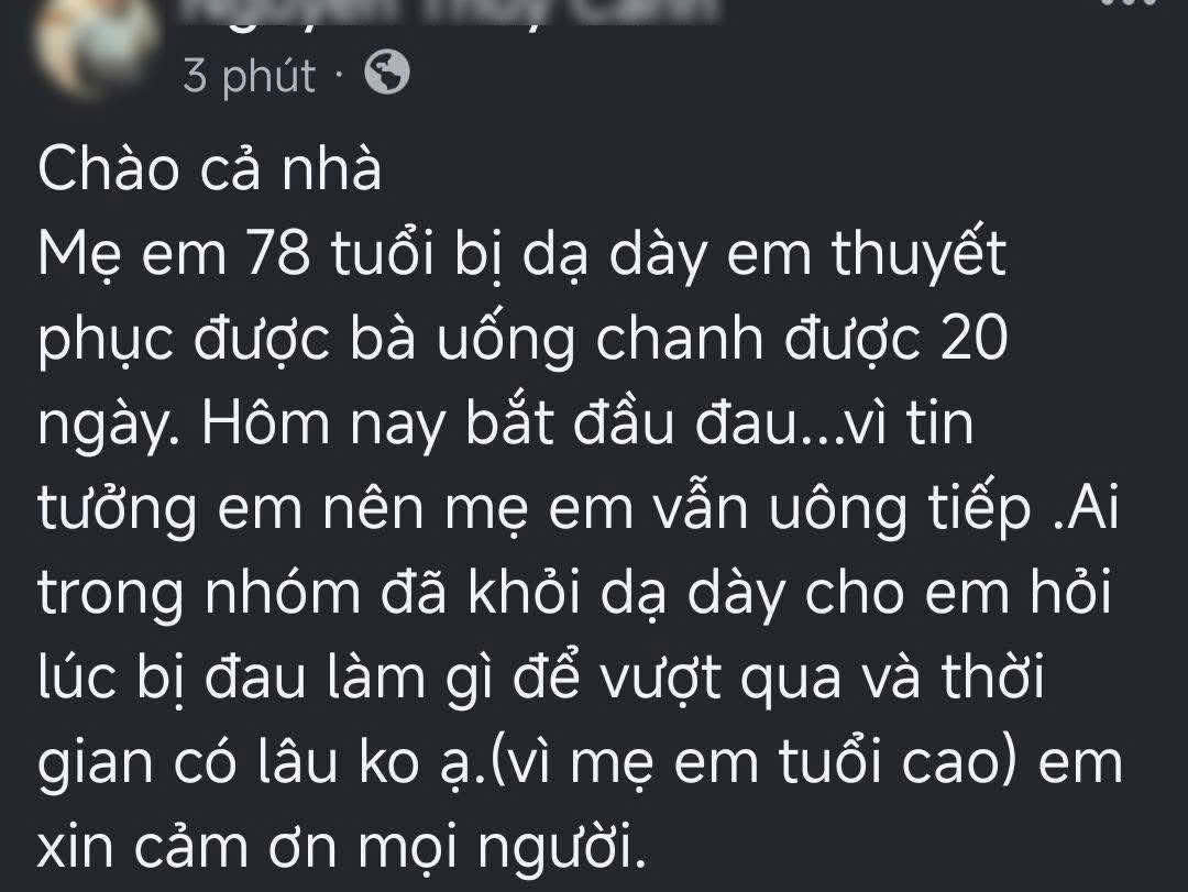 Một bài đăng trên hội nhóm 