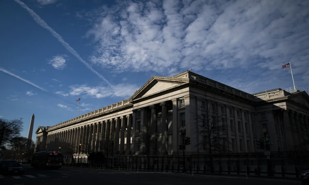 Tòa nhà Bộ Tài chính Mỹ tại Washington, DC - Ảnh: Bloomberg