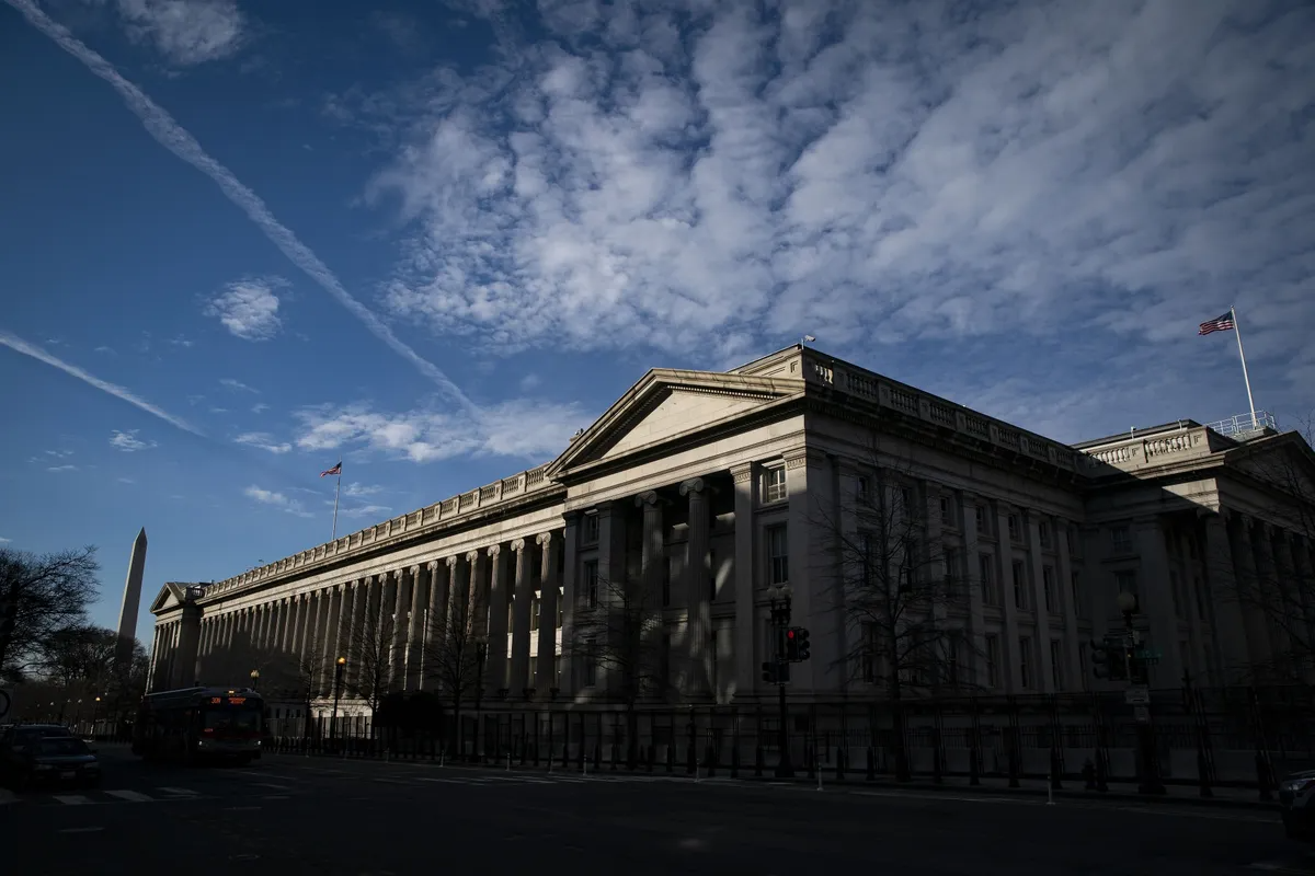 Tòa nhà Bộ Tài chính Mỹ tại Washington, DC - Ảnh: Bloomberg