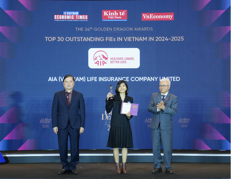 AIA Vietnam honored at the Golden Dragon Awards 2025