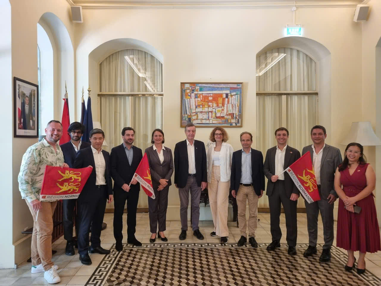Buổi gặp mặt của phái đoàn Normandie (Pháp) cùng 3 doanh nghiệp địa phương tại văn phòng Tổng lãnh sự Pháp tại TP.HCM. Ảnh: Tổng lãnh sự Pháp tại TP.HCM
