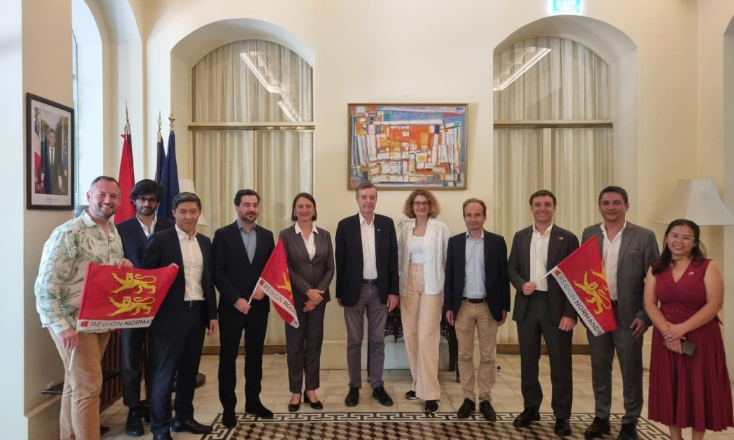 Buổi gặp mặt của phái đoàn Normandie (Pháp) cùng 3 doanh nghiệp địa phương tại văn phòng Tổng lãnh sự Pháp tại TP.HCM. Ảnh: Tổng lãnh sự Pháp tại TP.HCM