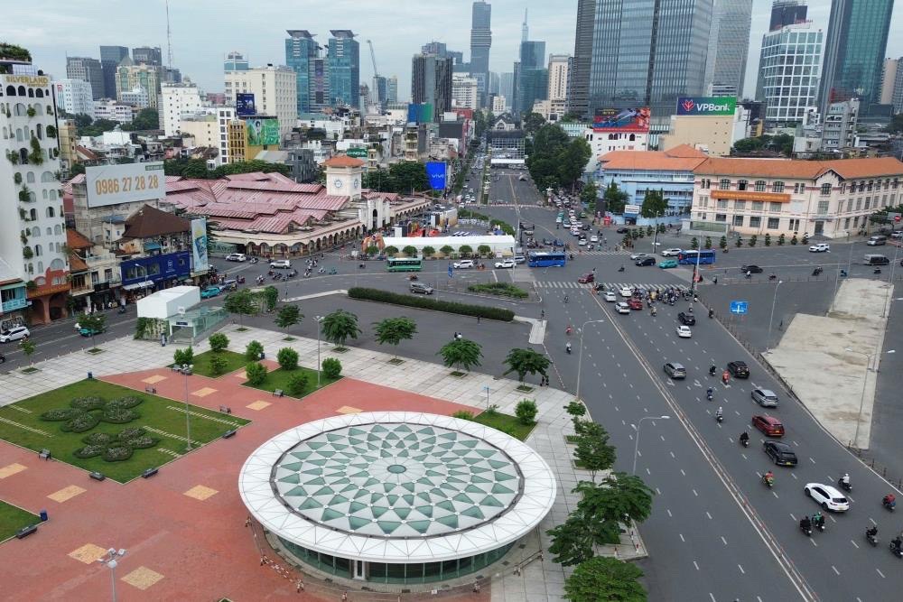 Ga Metro Bến Thành nhìn từ trên cao ngày nay.
