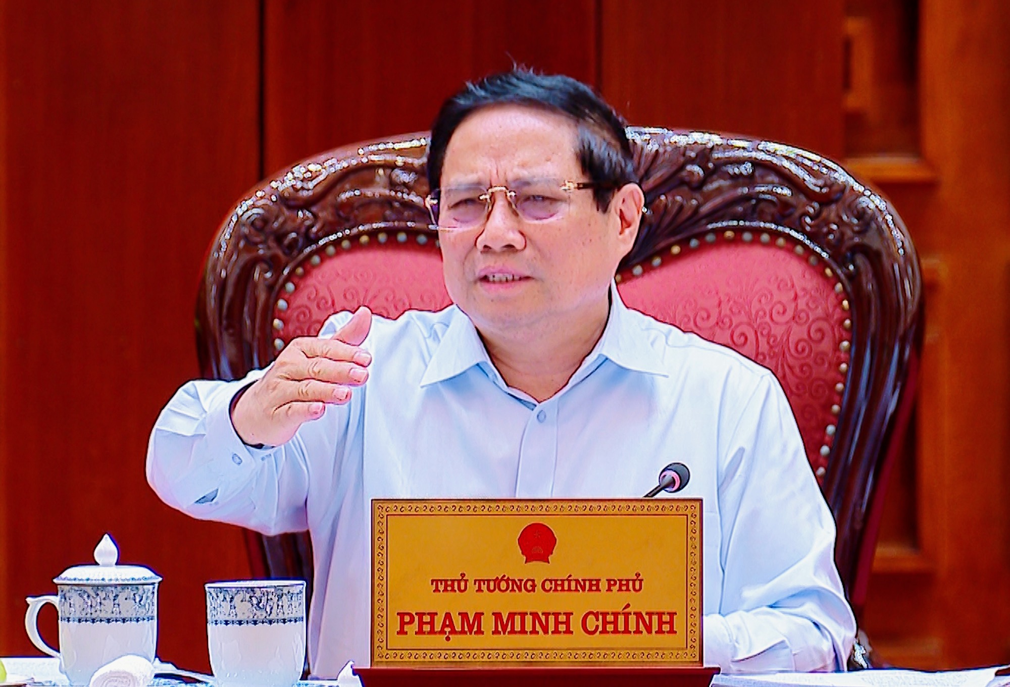 Thủ tướng Phạm Minh Chính chủ trì cuộc họp - Ảnh: VGP