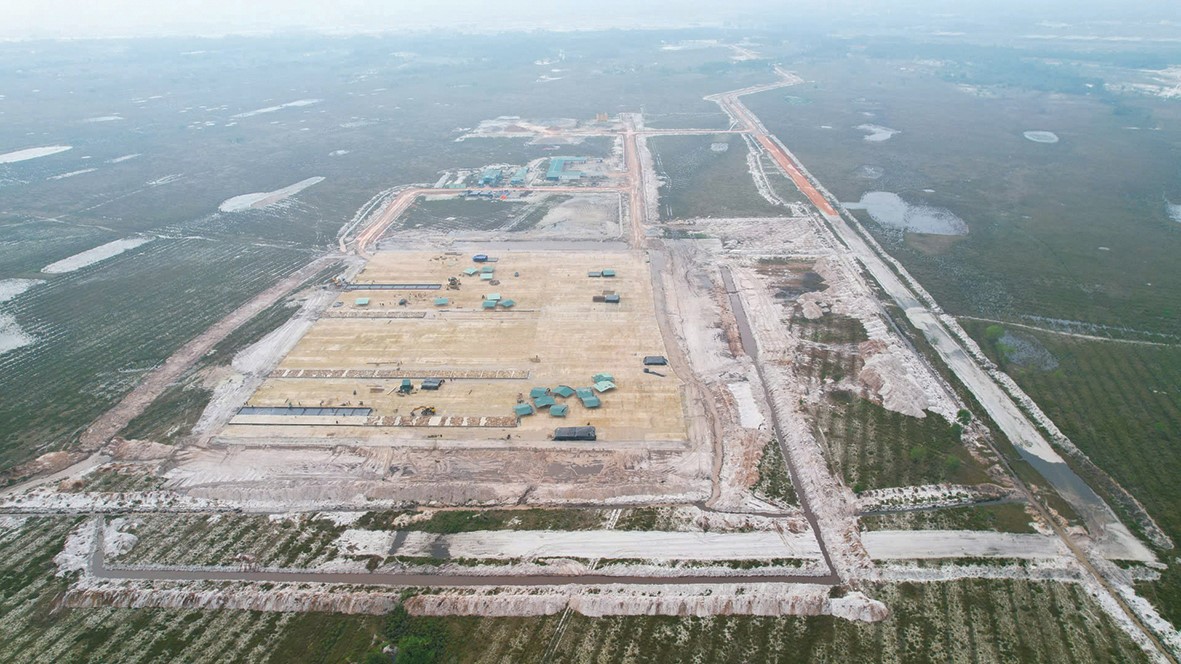 Công trường thi công dự án Cảng hàng không Quảng Trị 